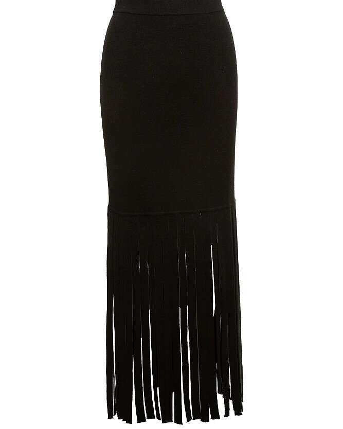 Falda maxi de punto flecos - Imagen 4