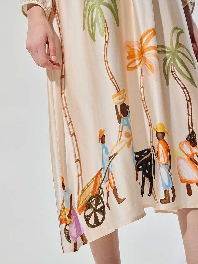 Vestido midi estampado - Imagen 3