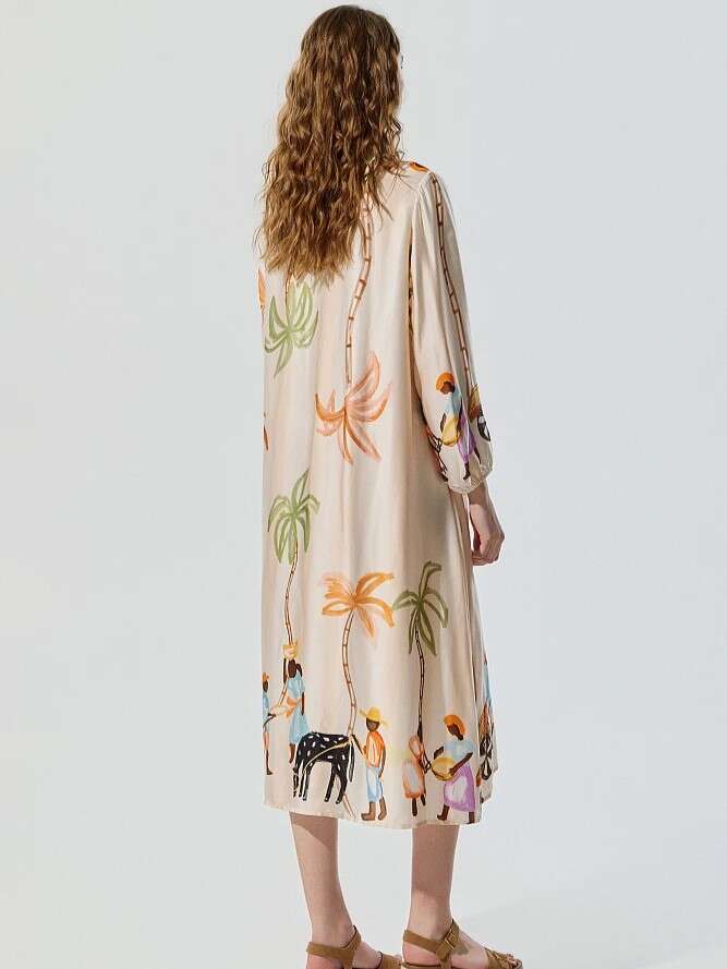 Vestido midi estampado - Imagen 4